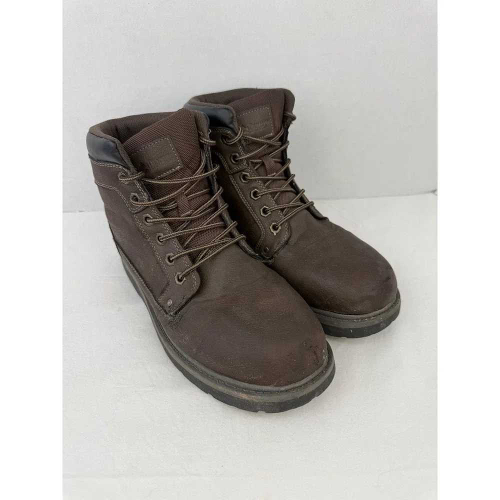 Denali Mens Brown Work Boots‎ Lace Up Ankle Lug Sole A15U008A-5 Size 10